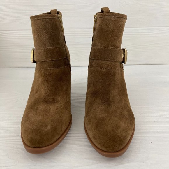 Franco Sarto Dorinda Brown Leather Suede Zipper Ankle Boots Booties Women's Sz 8 - Picture 8 of 12